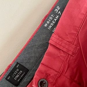 J Crew Stretch short, red, 32 inch 7 inseam